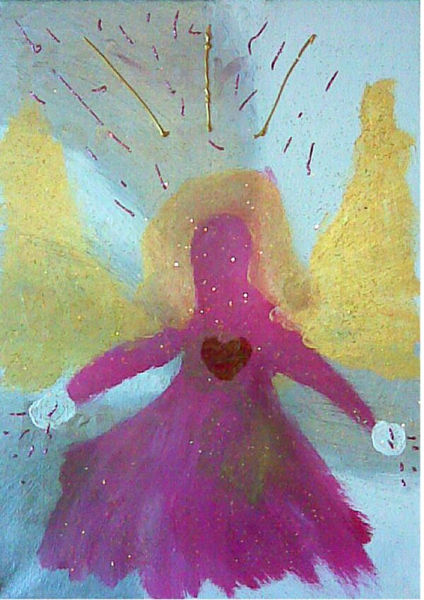 Original Engelbild "Jesus Christus Segen", handgemalt Kunst Acrylbild