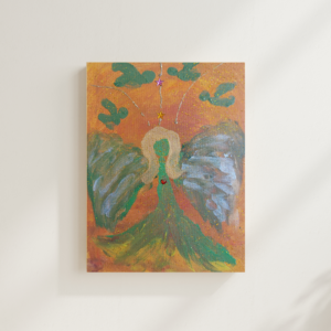 Original Engelbild "Himmlischer Frühlingsengel" Engel in Acryl