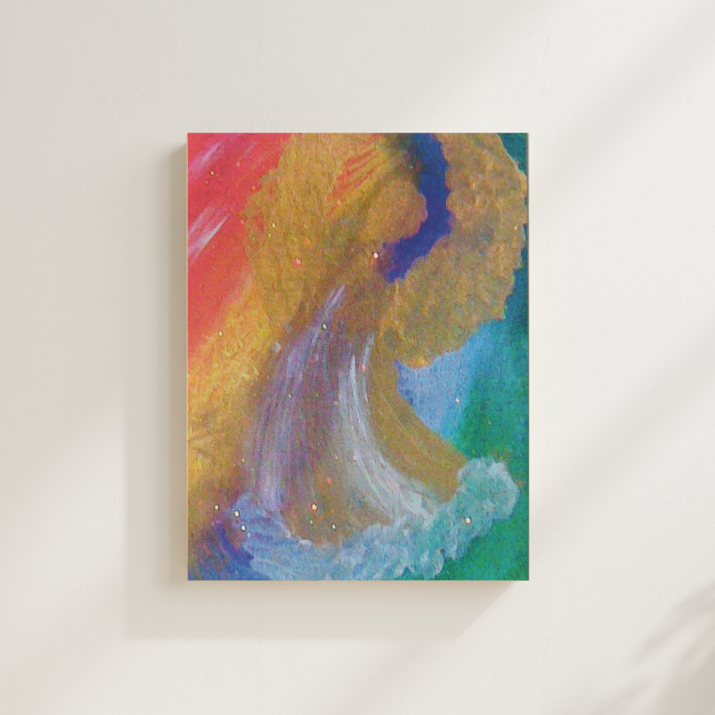Schutzengelbild "Kraftengel" Original Engelbild in Acryl