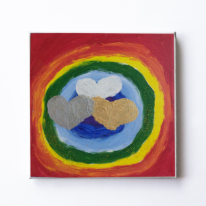 Original Feng Shui Bild "Regenbogen Herz" Kunst in Acryl