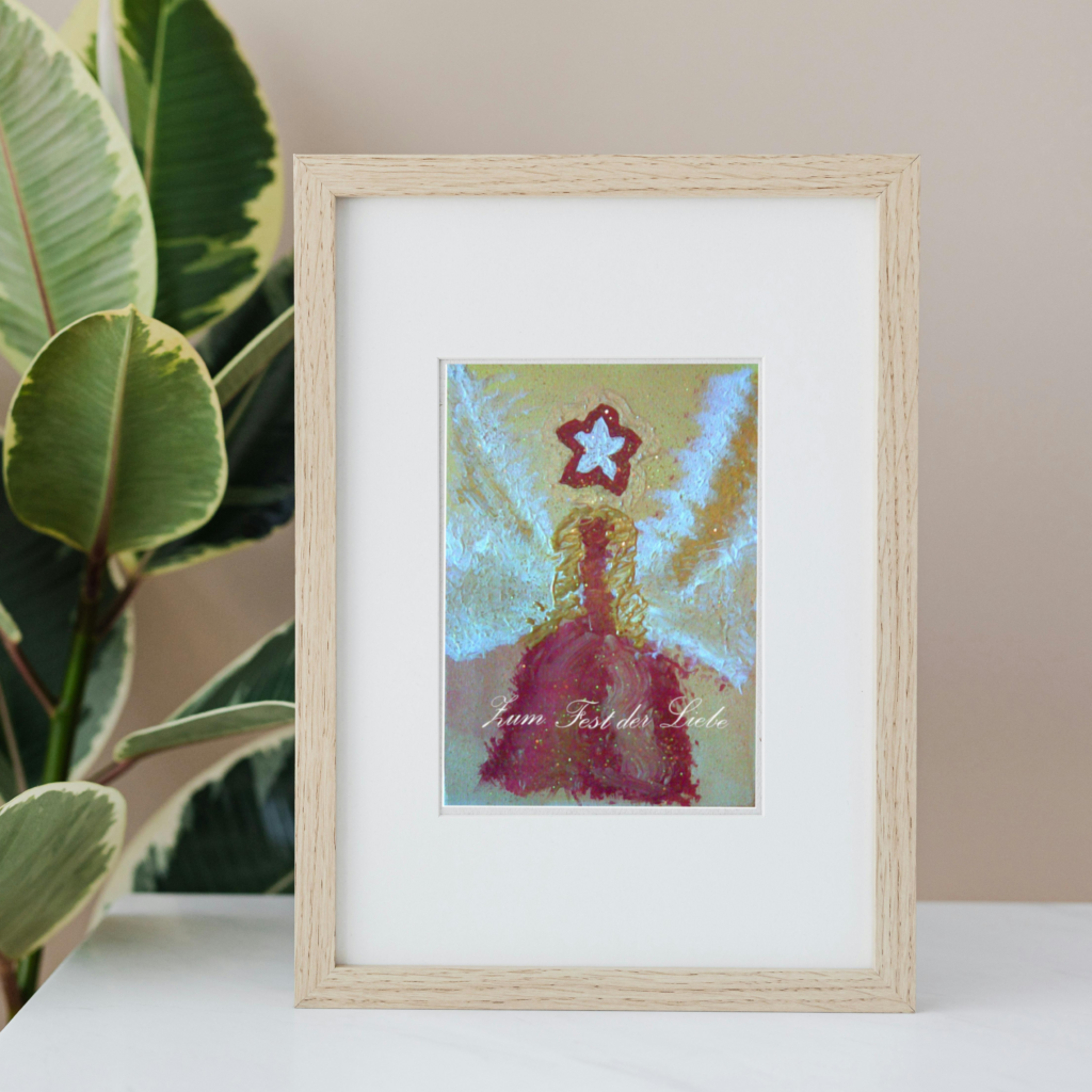 Engel Postkarte "Zum Fest der Liebe" Weihnachtskarte Engelkarte