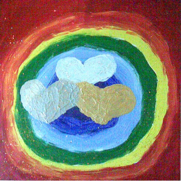 Original Feng Shui Bild "Regenbogen Herz" Kunst in Acryl